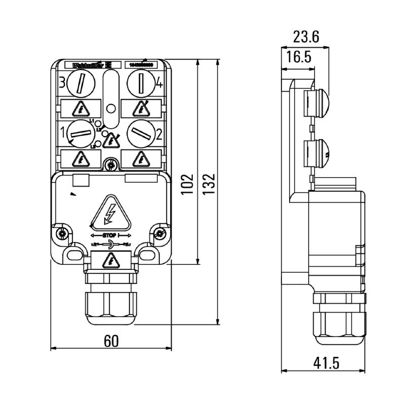 1542580000 - S-Coded 400V Hood Connector with LED Indicator