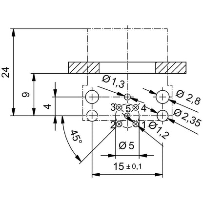2424260000 - M12 4-Pole PCB Connector, RoHS, IP67, 250V Power  (Pack of 10)
