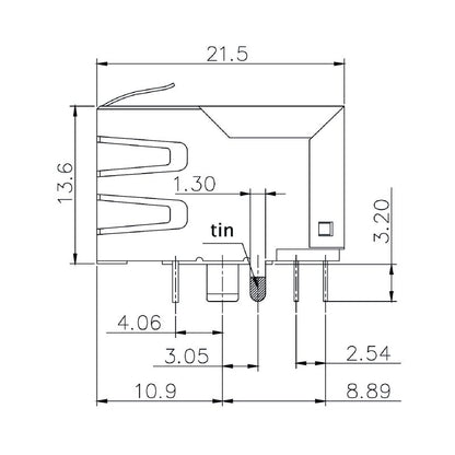 2562820000 - 12-Pole RJ45 Modular Jack for PCB, 90° Orientation  (Pack of 140)