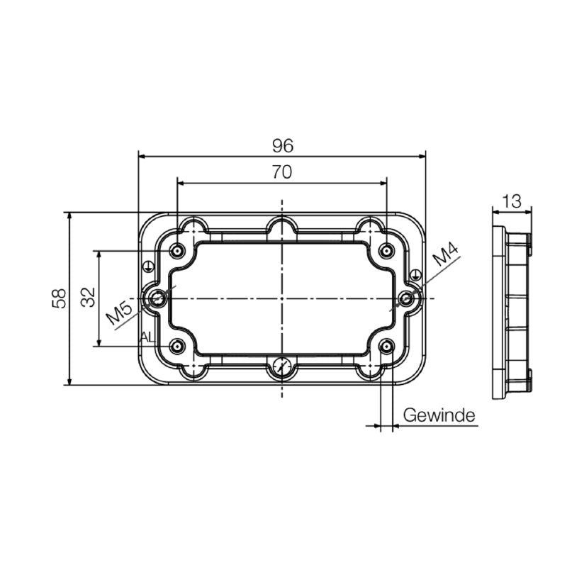 1110890000 - Durable IP68 M6 Frame for HDC Enclosures with Clamping Yoke