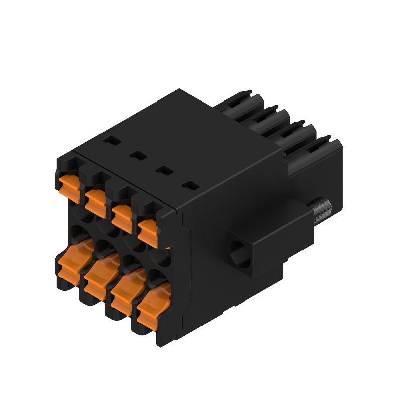1277880000 - 8-Pole Black Connector, 180° Angle, Push-In Design  (Pack of 84)