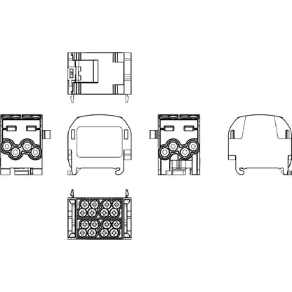2731260000 - Light Grey 8-Connection Terminal Block, 25 mm², 152 A  (Pack of 2)