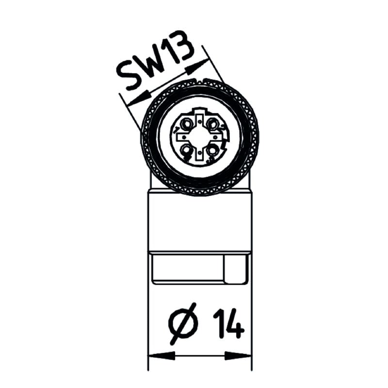 2702700000 - IP67 M12 Field Attachable Connector, D-Coded, 4-9mm Cable Support