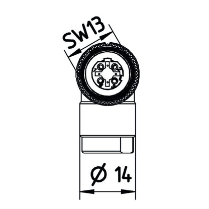 2702700000 - IP67 M12 Field Attachable Connector, D-Coded, 4-9mm Cable Support