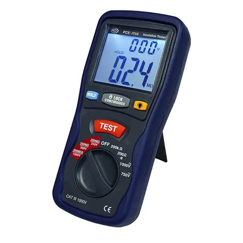 PCE-IT55 - 2000 MΩ Isolation Meter with Backlit Display & Carrying Case