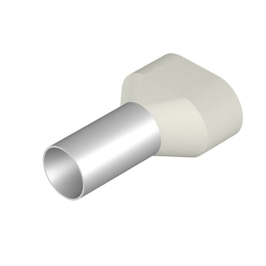 9037730000 - Twin Wire-End Ferrule 20mm, White Collar, 50 Pack  (Pack of 50)