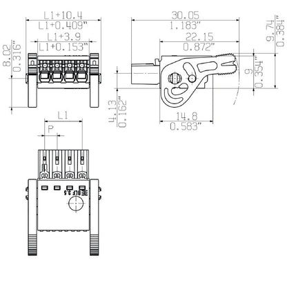 2538120000 - 3.50mm 180° PCB Connector with 13 Poles, PUSH IN Method  (Pack of 30)
