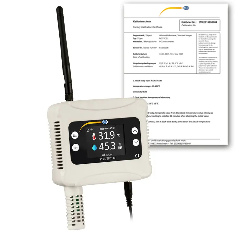 PCE-THT 10 - Wall-Mounted Climate Meter with 12800 Data Points Storage