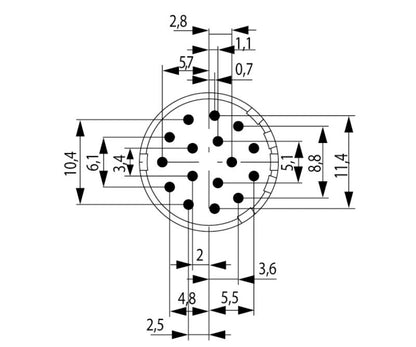 1224240000 - Reliable Gold-Plated Sensor/Actuator Connector, 7.92g