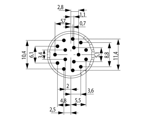 1224240000 - Reliable Gold-Plated Sensor/Actuator Connector, 7.92g