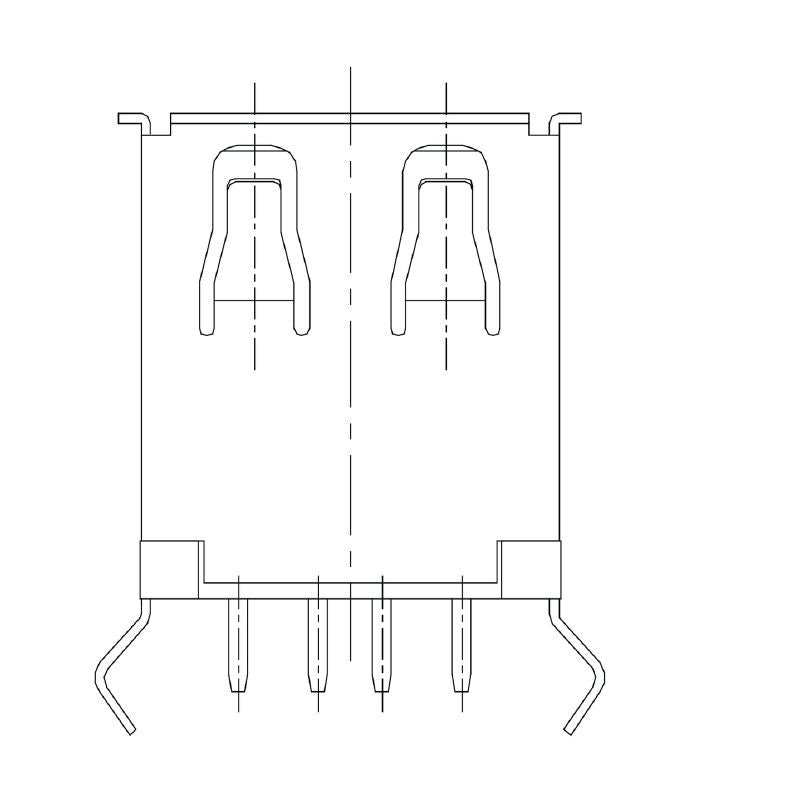 1985910000 - USB 2.0 Type A Connector for PCB, 480 Mbps, 4 Poles  (Pack of 100)