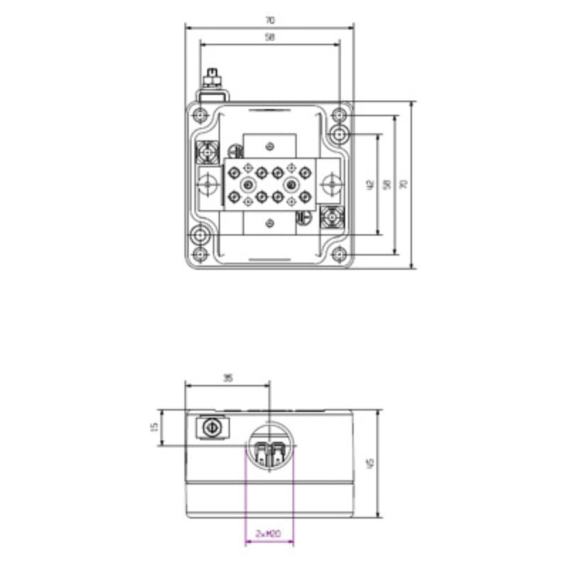 8000004203 - ATEX-Compliant Aluminium Terminal Box with IP66/IP67 Protection