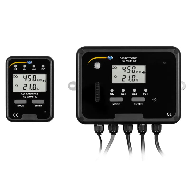 PCE-WMM 100 - CO2 & Oxygen Meter with Remote Display and Alarms