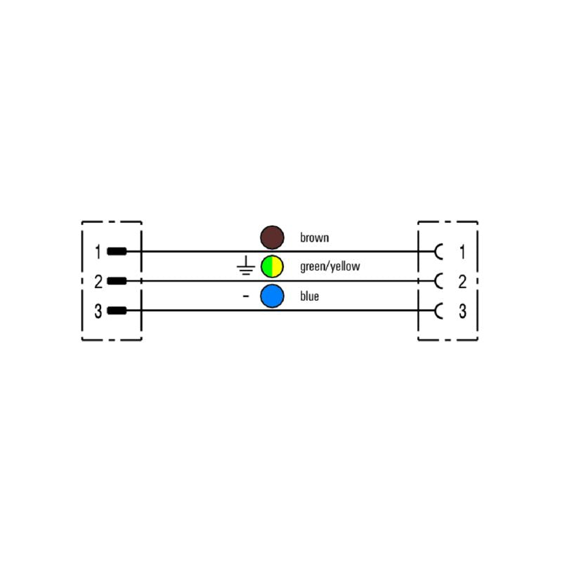 2050060400 - 4m M12 Power Cable, 3 Poles, Halogen-Free, Straight Configuration
