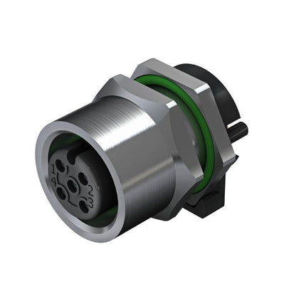 2423210000 - M12 Connector with 4 Poles, Nickel-Plated, -30°C to 80°C  (Pack of 10)