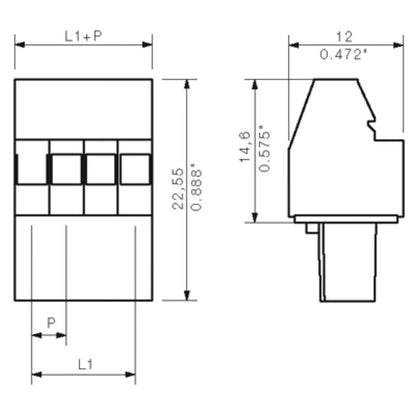 1639800000 - 3.50mm 12-Pole PCB Connector with Clamping Yoke  (Pack of 42)