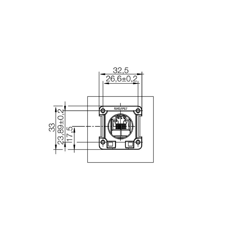 8808440000 - IP67 Cat.6A RJ45 Module Flange with IDC Connection