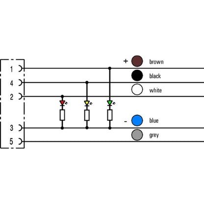 2812670300 - 3m M12 Sensor Line, 5 Poles, PUR Sheath, LED Indicator