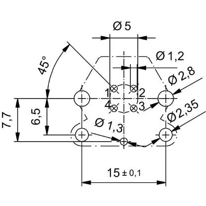 2423900000 - M12 4-Pole PCB Connector, 250V, Nickel-Plated Housing  (Pack of 10)