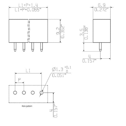 2641780000 - 9-Pole THT Connector for Board Connection, 105°C Max Temp  (Pack of 348)
