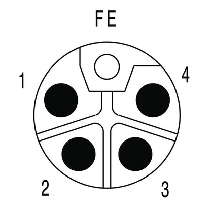 2625960000 - M12 0.3m Cable with Built-in Plugs and M16 Mounting Thread