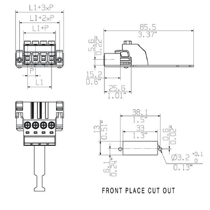 1932490000 - 7.62mm 6-Pole PCB Male Plug Connector with Clamping Yoke  (Pack of 25)