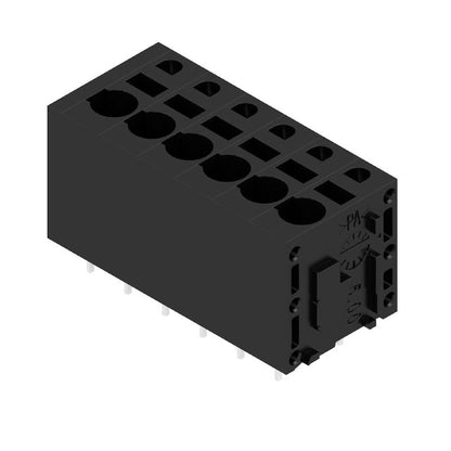 1425580000 - 5mm Black Circuit Board Terminals, 6 Poles, 180° Installation  (Pack of 45)