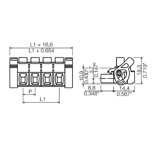 2591930000 - 7.62mm Female PCB Connector, 5 Poles, 180° Orientation  (Pack of 30)