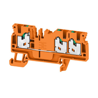 2875130000 - Orange S3C 2.5mm² Terminal Block, 24A, Snap-In Design  (Pack of 100)