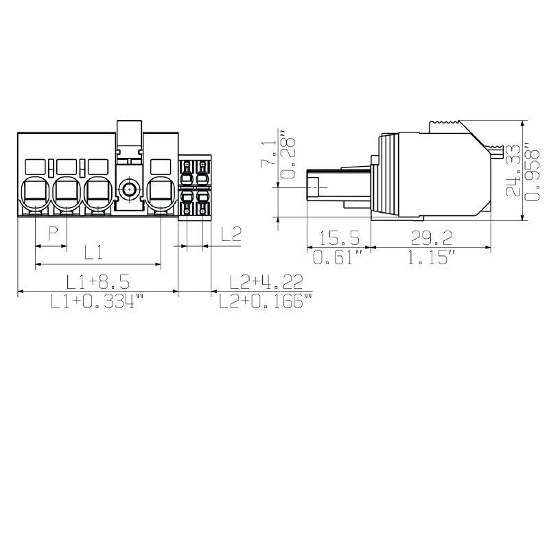 1081150000 - 7.62mm 4-Pole Female PCB Connector, 180° Orientation  (Pack of 30)