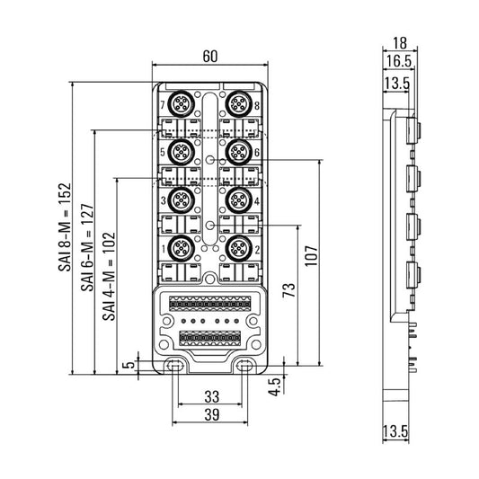 1766781000 - M12 IDC Hood Distributor with LED, 30V, Pack of 2  (Pack of 2)