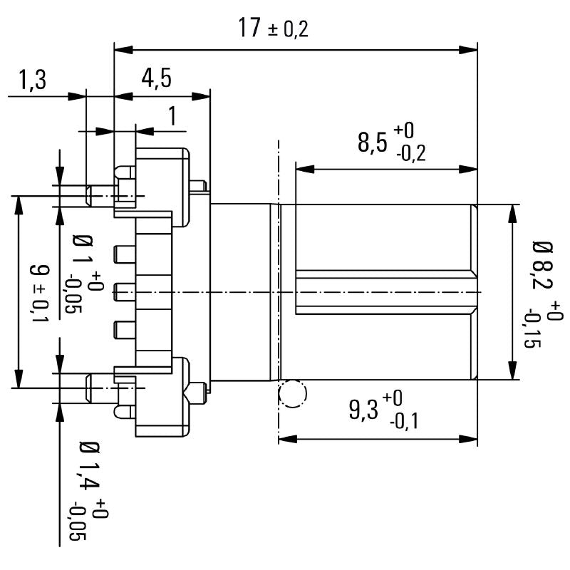 2422060000 - M12 4-Pole Connector, IP67, 250V, Gold Contacts  (Pack of 25)