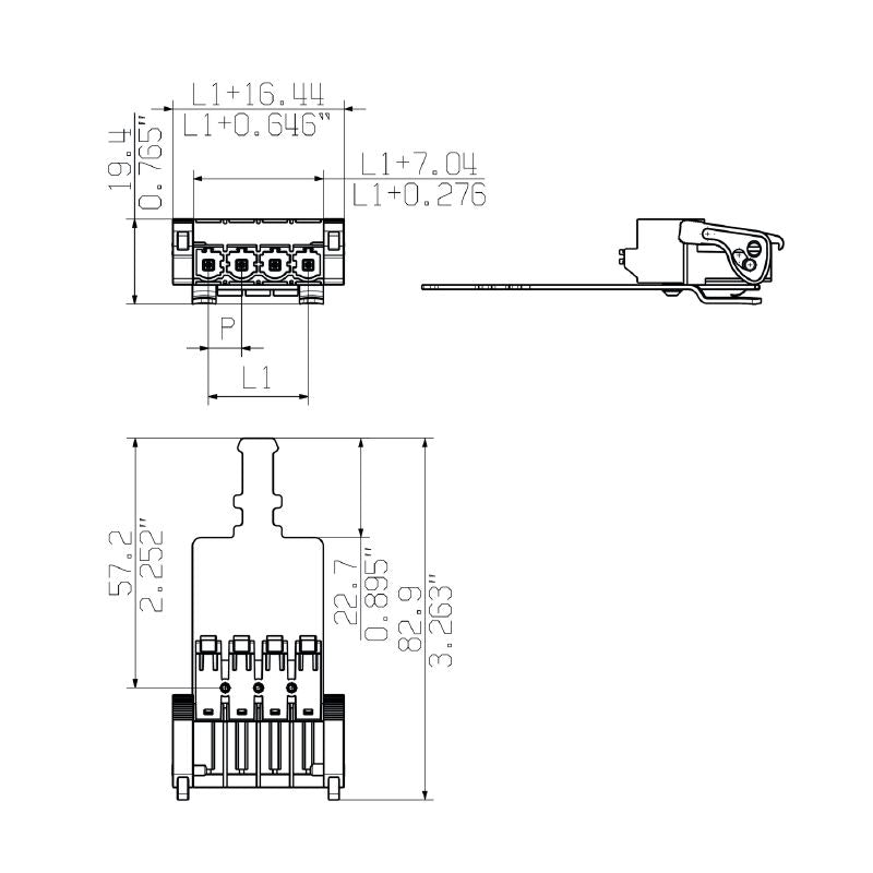 2614190000 - 7.62mm 4-Pole PCB Male Connector with PUSH IN Design  (Pack of 40)