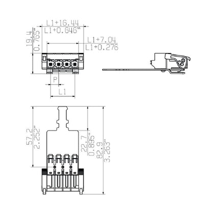 2614190000 - 7.62mm 4-Pole PCB Male Connector with PUSH IN Design  (Pack of 40)