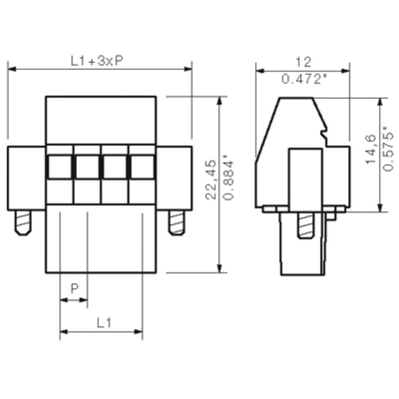 1293890000 - 3.50mm 16-Pole PCB Female Connector with Clamping Yoke  (Pack of 30)