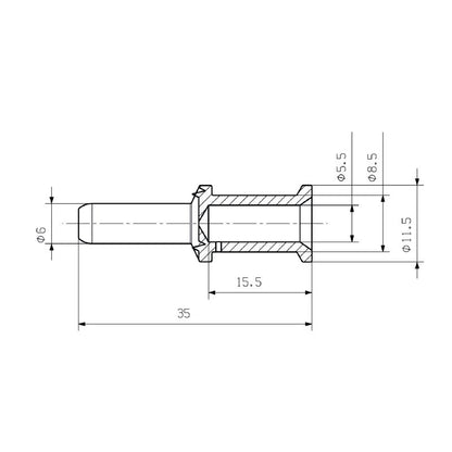 2668360000 - Copper Alloy Male Connector, 16 mm², Crimp Design, 500 Cycles  (Pack of 10)