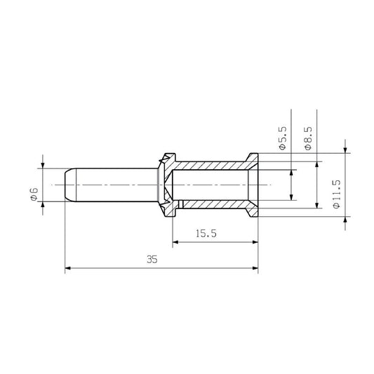 2668360000 - Copper Alloy Male Connector, 16 mm², Crimp Design, 500 Cycles  (Pack of 10)