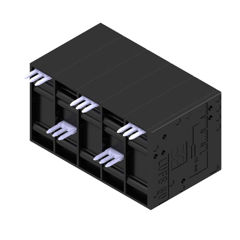 2500480000 - 5-Pole 10mm PCB Terminal Block with Black Push-In Connection  (Pack of 25)
