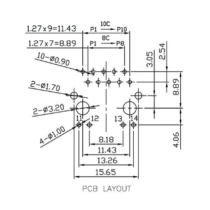 2544510000 - 90° RJ45 Transformer Jack with 10 Poles, Nickel Shield  (Pack of 120)