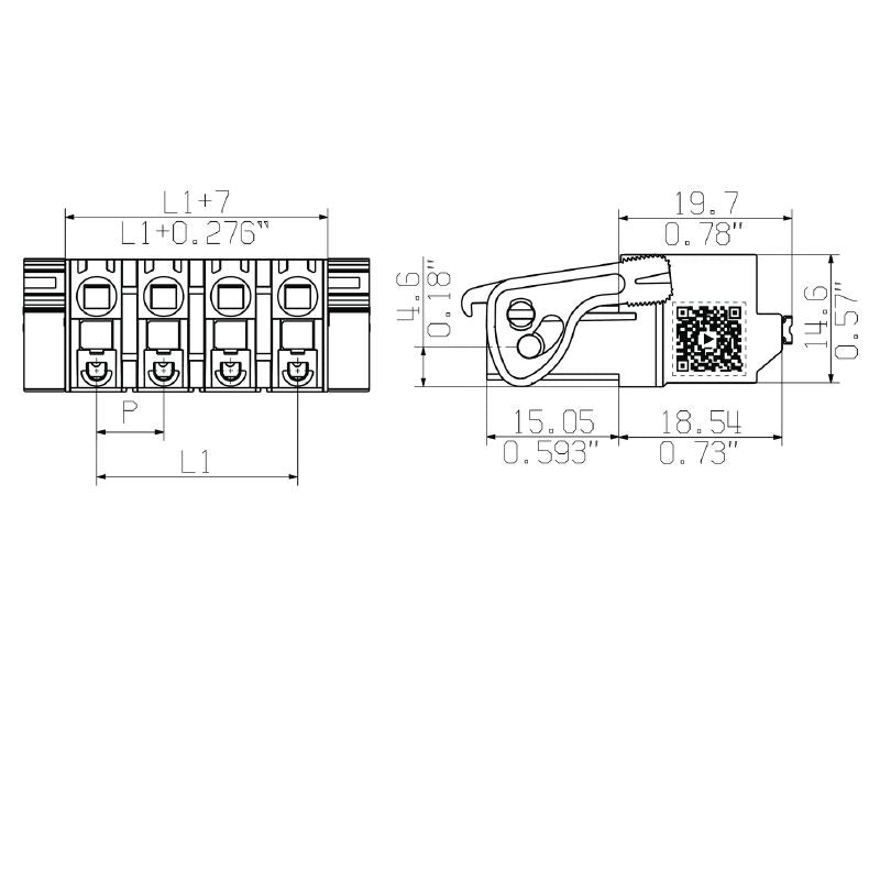 1043770000 - 4-Pole 180° Plug In Connector with 7.62mm Pitch  (Pack of 42)