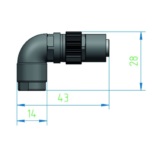 2702700000 - IP67 M12 Field Attachable Connector, D-Coded, 4-9mm Cable Support