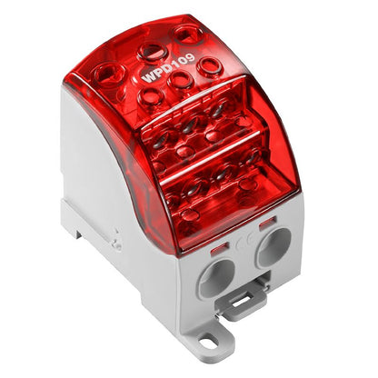 2725270000 - 10-Connection Red Terminal, 185mm², 490A, Single Level