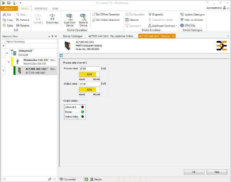 2456140000 - HART Signal Isolator, 1-Channel, 4-20mA, Ex-Zone Compatibility