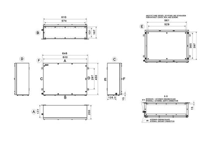 2698070000 - Multi-Hinge Stainless Steel Terminal Box, 450mm x 620mm x 200mm