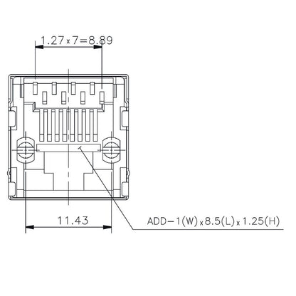 2562970000 - Cat. 5 PCB Modular Jack, 180° Angle, RoHS Compliant  (Pack of 200)