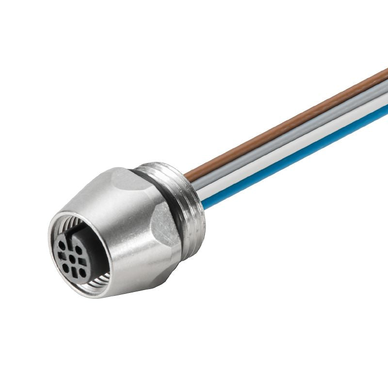 1861270000 - M12 0.5m Female Socket with 8 Poles and PG 9 Thread