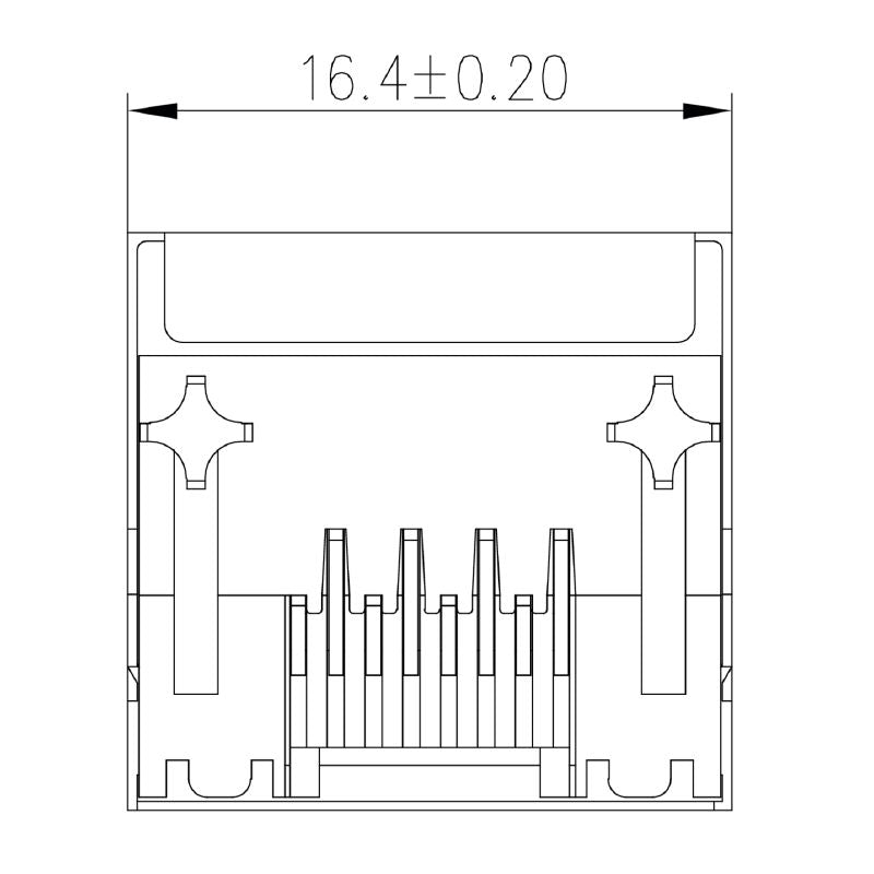 2638490000 - 90° RJ45 Modular Jack for Cat. 5 PCB Connections  (Pack of 200)