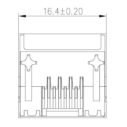 2638490000 - 90° RJ45 Modular Jack for Cat. 5 PCB Connections  (Pack of 200)