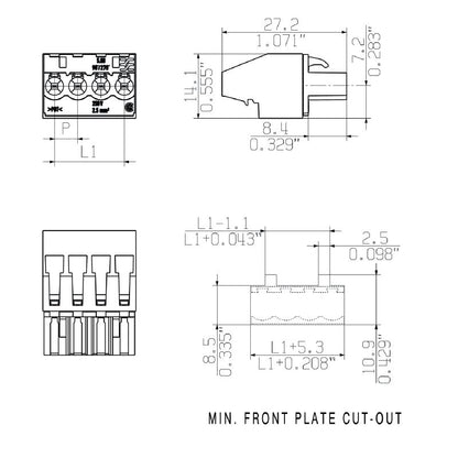 2764370000 - 5.08mm Female PCB Connector, 270° Angle, 3 Poles  (Pack of 120)