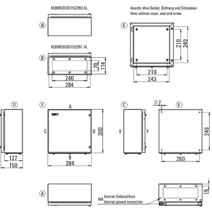 8000090351 - 300mm Stainless Steel Hinged Screw Enclosure for Industrial Use